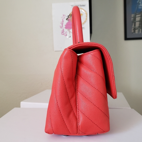 Chanel coco handle mini red chevron bag - Picture 7 of 15